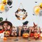Halloween Wooden Wreath – Ghost, Black Cat, Pumpkin & Skull Door Hanging Sign, Rustic Spooky Halloween Welcome Decoration for Front Door, Wall, or Party (Welcome Wreath)